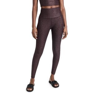 Beyond Yoga x Barre3 Collab Leggings Dusty Purple Leopard Print - Small
